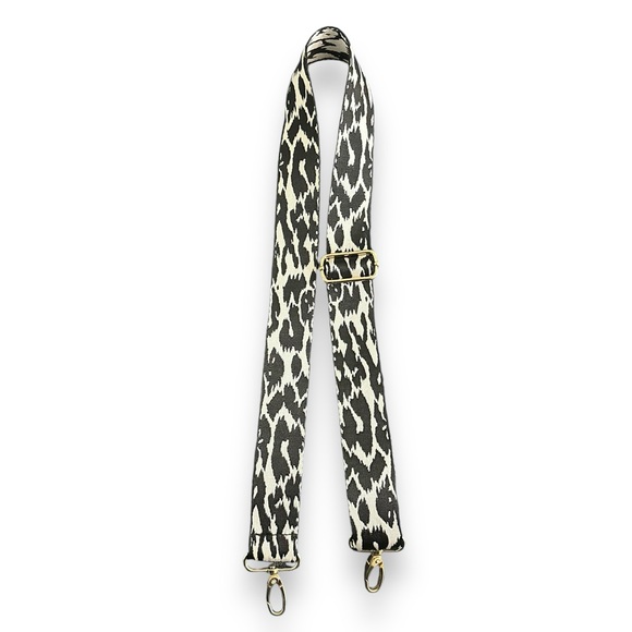 Adjustable Black Leopard Woven Bag Strap - Picture 1 of 4